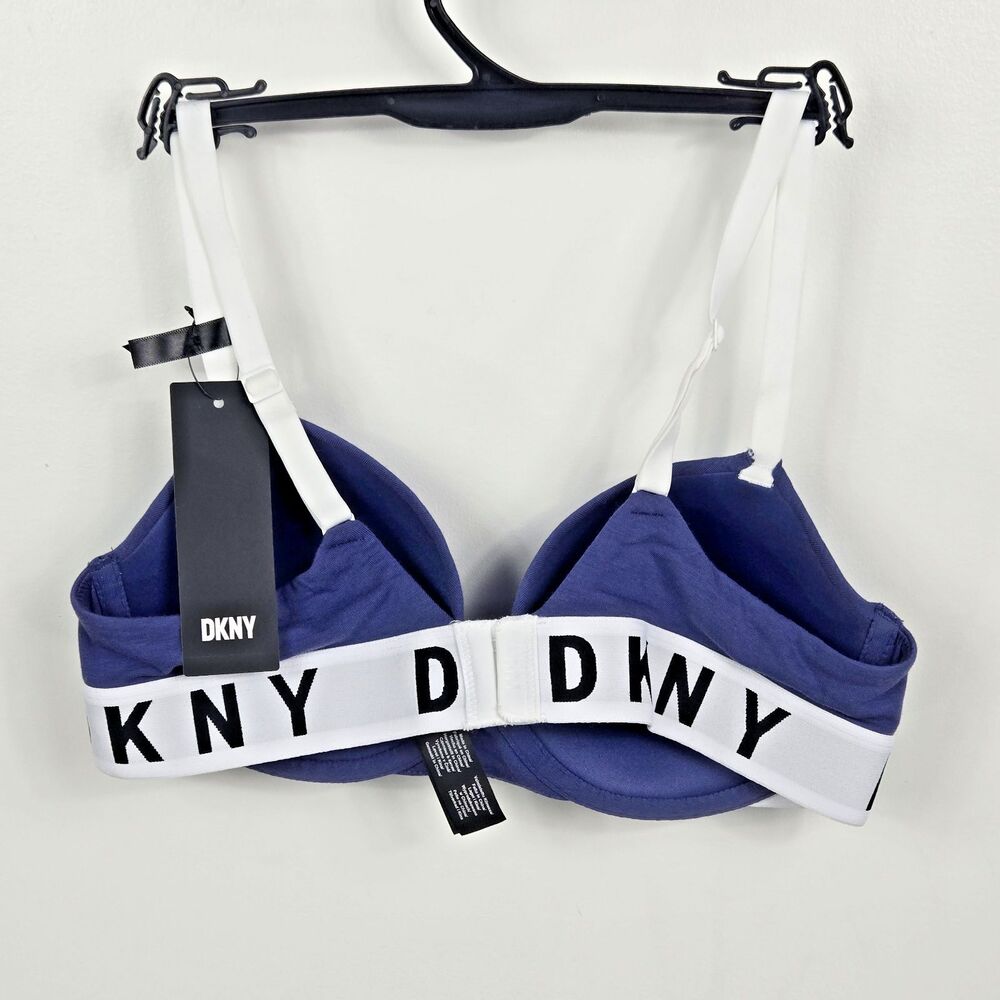 DKNY Women's Size 34B Blue White Cozy Boyfriend T Shirt Bra NWT - Picture 3 of 5